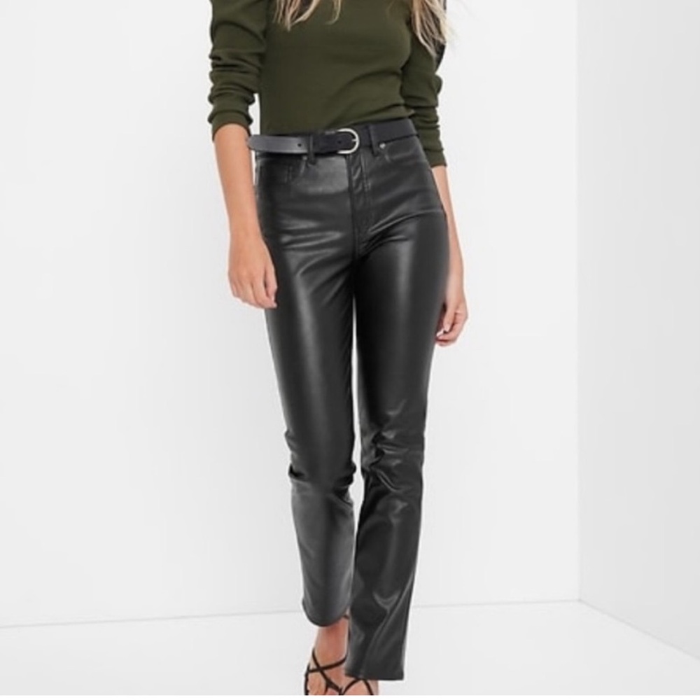 GAP vintage slim highrise black leather pants